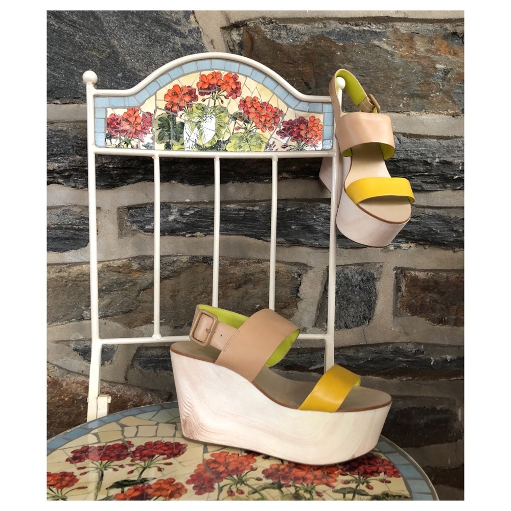 BCBG Leather Wedges